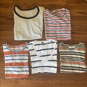 5 madewell striped tshirts sizes xs and xxs!